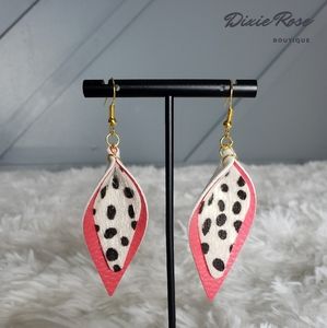 Handmade Faux Leather Earrings!